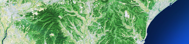 衛星写真・衛星画像・空撮   静岡県・雲・影２