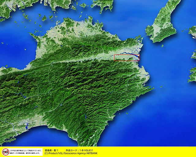 衛星写真・衛星画像・空撮 徳島県・影1
