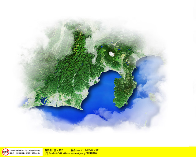 衛星写真・衛星画像・空撮   静岡県・雲・影２