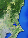 茨城県の衛星写真