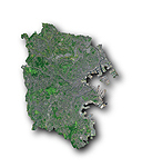 神奈川県の衛星写真