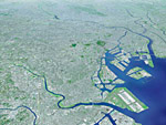 東京都の衛星画像