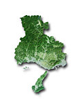 兵庫県の衛星写真