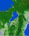 滋賀県の衛星写真