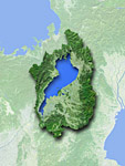 滋賀県の衛星写真