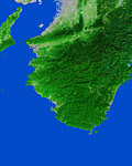 和歌山県の衛星写真