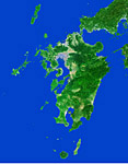 九州・沖縄の衛星写真