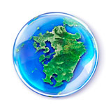 九州・沖縄の衛星写真　球体