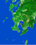 鹿児島県の衛星写真