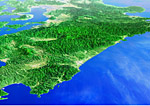 宮崎県の衛星写真