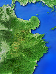 大分県の衛星写真