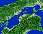 四国の衛星写真