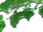 四国の衛星写真