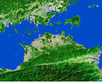 香川県の衛星写真