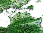 香川県の衛星写真