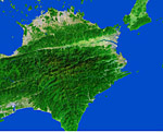 徳島県の衛星写真