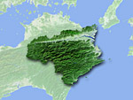 徳島県の衛星写真