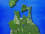 青森県の衛星写真