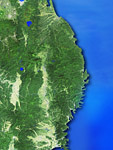 岩手県の衛星写真