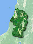 山形県の衛星写真