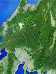 岐阜県の衛星写真