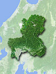 岐阜県の衛星写真
