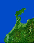 石川県の衛星写真