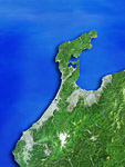 石川県の衛星写真
