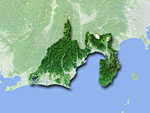 静岡県の衛星写真