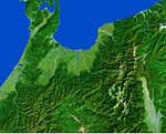富山県の衛星写真
