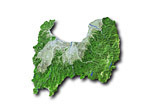 富山県の衛星写真