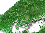 広島県の衛星写真