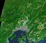 広島県の衛星写真
