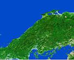 島根県の衛星写真