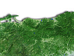 鳥取県の衛星写真