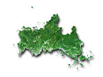山口県の衛星写真