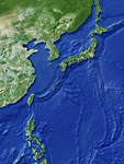 日本周辺　衛星写真
