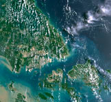 シンガポール　衛星写真