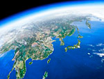アジア　地球　衛星写真