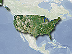 アメリカ合衆国　衛星写真