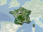 フランス　衛星写真