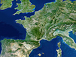フランス周辺　衛星写真