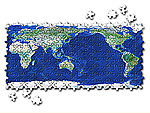 世界地図　衛星写真　パズル