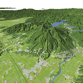 GISMAP 3D 鳥瞰図 磐梯山　地図