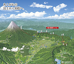 静岡県小山町 富士箱根トレイルポスター(鳥瞰図)