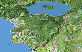 GISMAP 3D 鳥瞰図 洞爺湖　地図