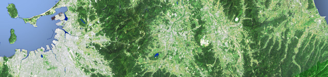 衛星写真・衛星画像・空撮　九州・半調・影1