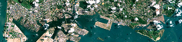衛星写真・衛星画像・空撮   シンガポール地図画像